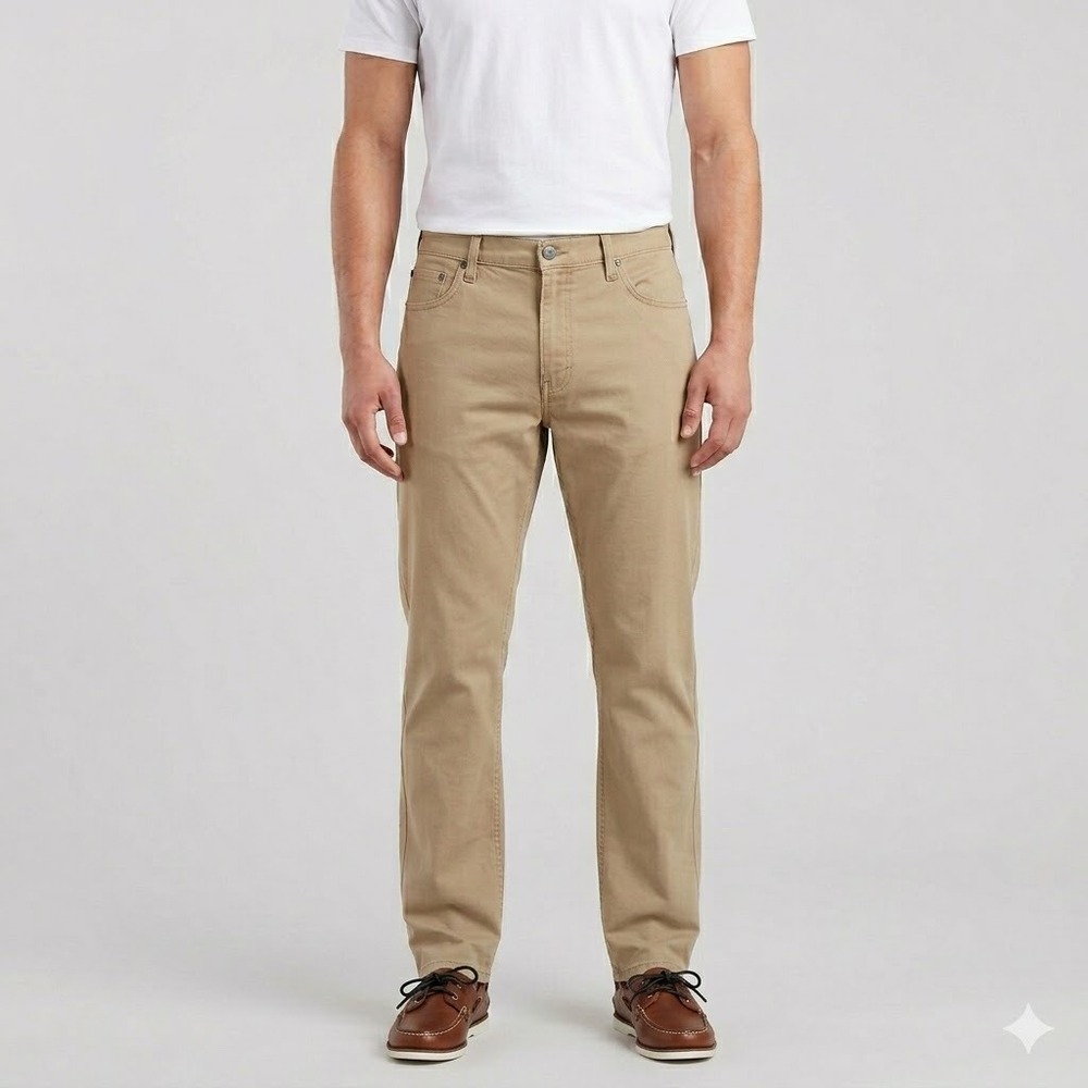 Levi's 559 Relaxed Straight Fit Khaki Chino Pants Men's‎ 42x32 Tan EUC